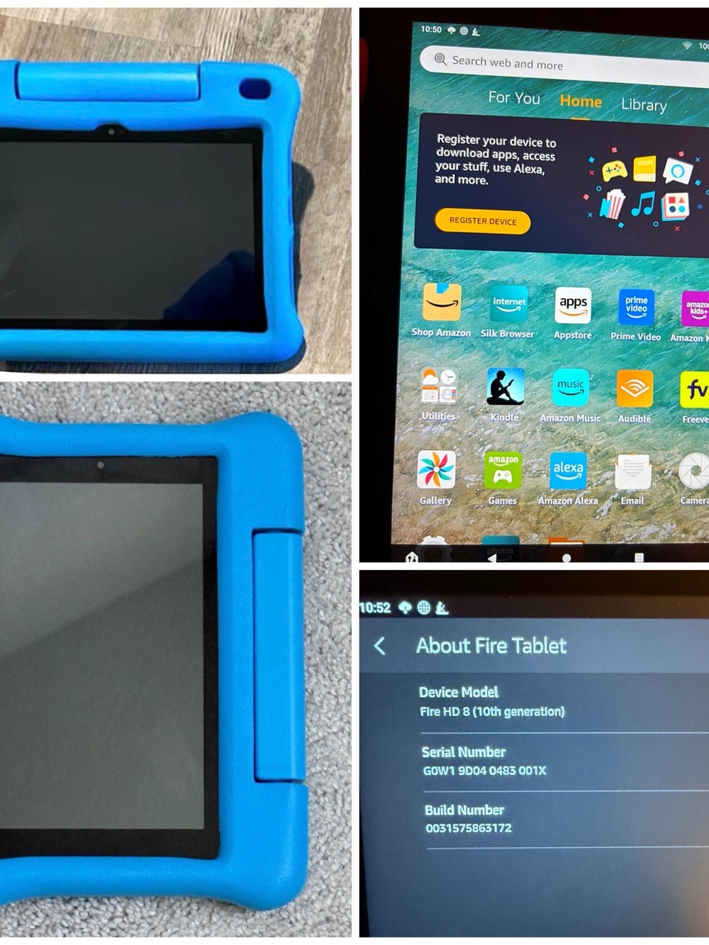 Amazon Fire HD 8 Tablet with Bright Blue Kid-Proof Case